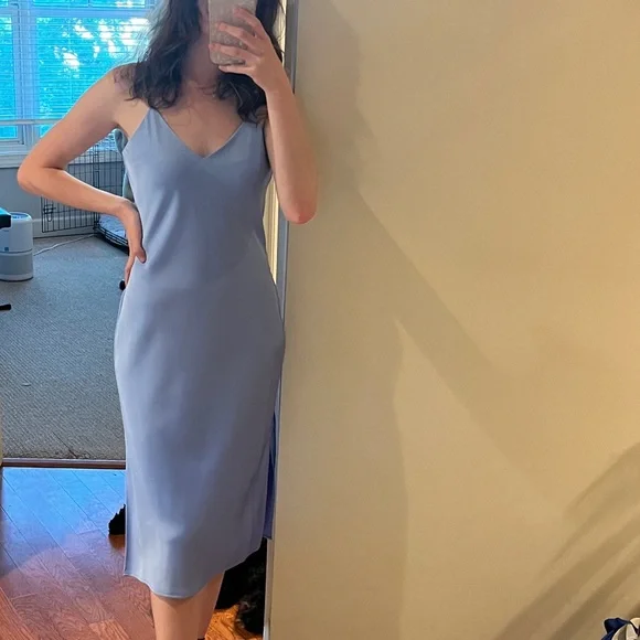 Gianni Bini Silk Midi Dress - Blue NWOT - Picture 2 of 5